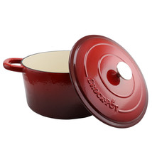 Crock Pot Artisan 7 Quart Round Cast Iron Dutch Oven in Scarlet Red - $108.95