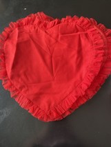 Nicole Miller Red Tulle Ruffle Heart Placemat Set Valentine Day NWOT 4 15” - £21.53 GBP