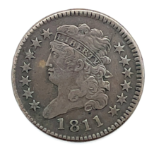 1811 Classic Head 1/2C Half Cent Fine Condition Brown Color Nice Detail - $1,260.18