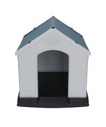 Plastic Dog House Waterproof Ventilate Pet Kennel W/Air Vents &amp; Elevated... - $60.58