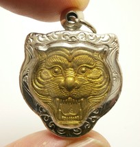 Lp Pern Tiger Face Small Pendant Blessed In 1998 Muay Thai Magic Life Protection - £28.34 GBP