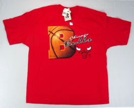 New VTG Lee Sport Chicago Bulls Red 90s Spell Out T-Shirt Sz XXL Logo - £22.25 GBP