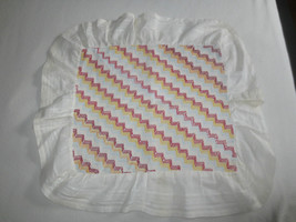 WOVEN EMBROIDERED PILLOW COVER - 13&quot; x 15&quot; + 3 1/2&quot; Wide Ruffle - £7.94 GBP