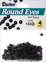Half Round Bead Eyes Black 4mm - $13.88