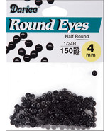Half Round Bead Eyes Black 4mm - $18.94 CAD