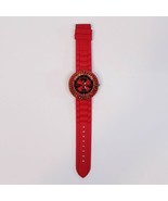 Red Rhinestone Bezel Women&#39;s Watch Charming Charlie Red Band *WORKS GREAT* - $14.74