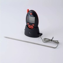 Meat thermometer 8 programmable settings alarm timer LCD 100ft easy to use - $14.00