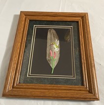 Hummingbird Feather Painting Framed Matted Artist Dennis Haese Natural Art - £38.47 GBP