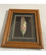 Hummingbird Feather Painting Framed Matted Artist Dennis Haese Natural Art - £38.52 GBP