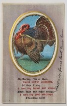 Thanksgiving Greetings Turkey Portrait Glitter Decorated Postcard K29 - £5.55 GBP