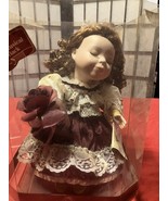 Animated Musical Porcelain Doll w/COA Classic Treasures Burgundy Dress w... - $20.27 CAD