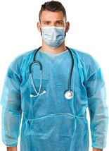 Industrial Robes 5ct Adult Gwns X-Large Blue Polypropylene Robes - £18.35 GBP