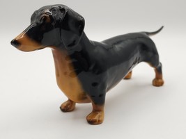 Antique Weiner Dog Figurine 10&quot; MORTENS STUDIOS DACHSHUND Enamel on Meta... - $58.50