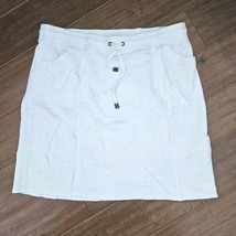 Chicos Zenergy Size White Cotton Elastic Band Cargo Mini Skirt 1 Medium - £15.50 GBP
