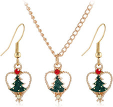 Rhinestone Christmas Tree Jewellery Set - £10.33 GBP