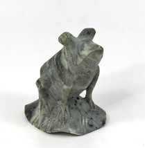 Frog Statue Soapstone Carved Rock Figurine Marble Alabaster Granite Stone - $24.00