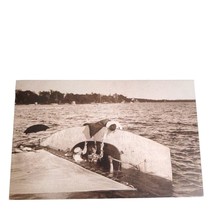 Postcard Capsized Boat A Pleasant Day On The Water Turned Upside Down Un... - $12.27