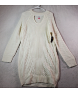 No Boundaries Sweater Dress Juniors Large White Knit Long Sleeve Keyhole... - £6.66 GBP