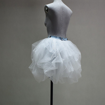 White Jean Tulle Skirt Outfit Petite Size Casual Wedding Photo Tulle Skirt image 5