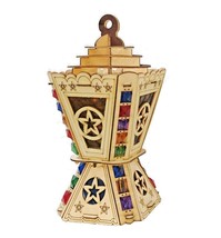 AA117 Ramadan Decor Square Laser cut Jeweled Lantern Multi-Colored LED L... - $36.47