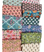 Indian Block Printed Fabric Scrap Pack Boho Quilting Scrap Bundle, Charm... - $606.09 MXN+