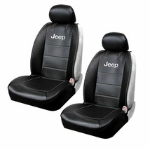 New JEEP Elite Synthetic Leather Sideless Car Truck 2 Front Seat Covers Set - £51.06 GBP