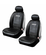New JEEP Elite Synthetic Leather Sideless Car Truck 2 Front Seat Covers Set - £51.11 GBP