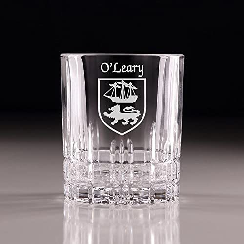 O'Leary Irish Coat of Arms Perfect Serve Cut Glass Tumbler - Set of 4