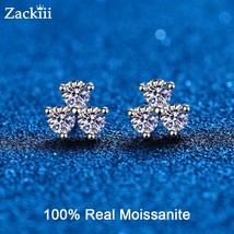0.6CT Moissanite Stud Earrings D Color Ideal Cut Lab Created Diamond White Gold  - £38.52 GBP