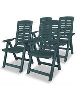 Reclining Garden Chairs 4 pcs Plastic Green - £175.13 GBP