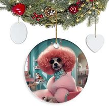 NETHOUSE Poodle Christmas Ornament Gifts Poodle Dog Christmas Pendant Home Decor - £10.13 GBP