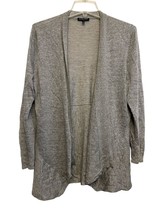 Eileen Fisher Long Sleeve Open Cardigan Size Large Petite Gray Linen Ble... - $28.99