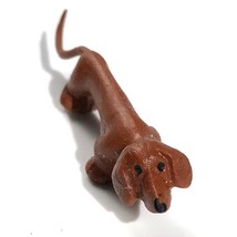 dollhouse miniature dog brown dachshund Weiner dog badger hound doxie ho... - £6.36 GBP