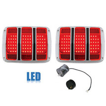 1964-1966 Ford Mustang Rear LED Tail Light Lamp Lens Assemblies Pair w/ Flasher - £160.81 GBP