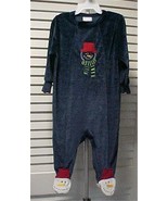 Carter&#39;s Kids Navy Velour 1pc Holiday Outfit 18 mos. - £2.75 GBP