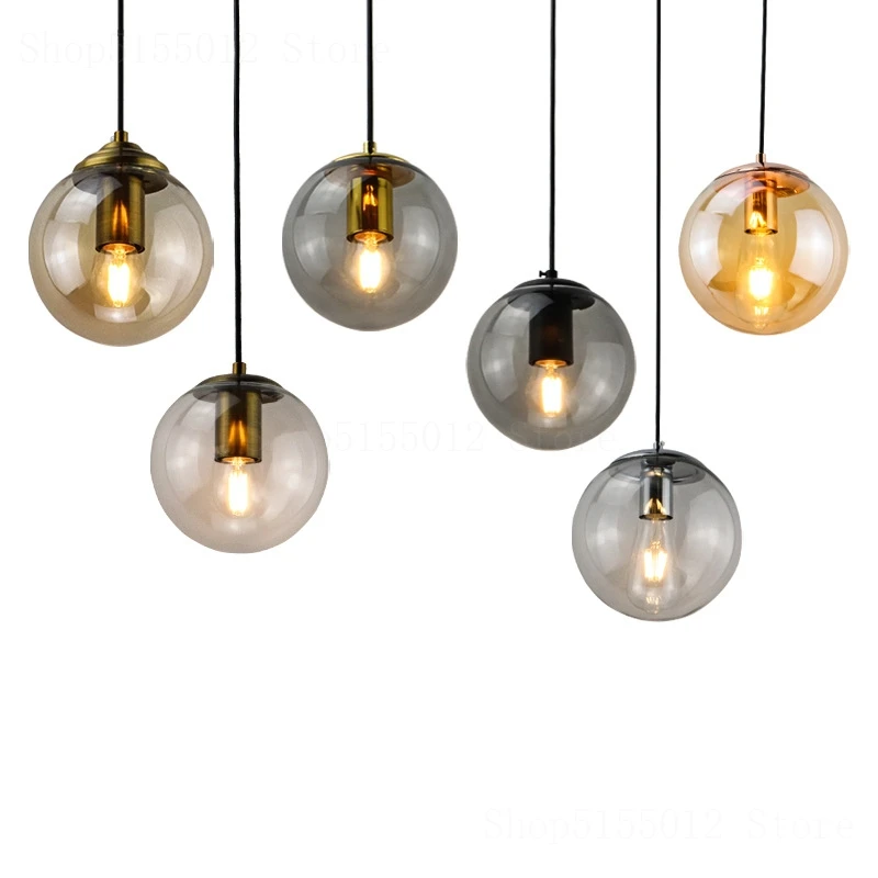 Ade pendant lights for dining room bedroom decoration lighting glass ball hanging light thumb200