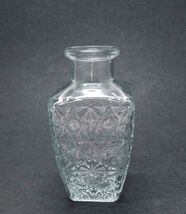 Clear Star Cut Vintage Style Glass Square Decorative Jar / Bud Vase H = ... - $14.85