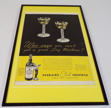 1942 Heublein&#39;s Cocktails Framed 11x17 ORIGINAL Vintage Advertising Poster - £55.38 GBP
