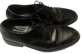 FLS Florsheim Black Leather Lace Up Cap Toe Dress Shoes Mens 8.5D - £19.70 GBP