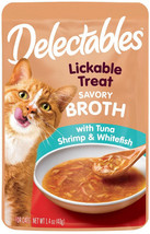 Hartz Delectables Savory Broth Lickable Treat For Cats: Tuna, Shrimp &amp; W... - £3.07 GBP+
