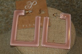 Plunder Earrings (New) Pink Squares - Light Pink Marbled Acrylic - 2.25&quot; Drop - £15.85 GBP