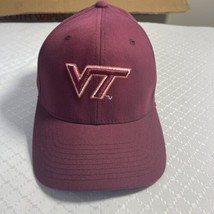 VT Virginia Tech University Nike Fitted Hat Cap Stretch Fit Hokies Maroon - £11.35 GBP