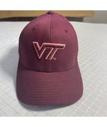VT Virginia Tech University Nike Fitted Hat Cap Stretch Fit Hokies Maroon - £11.30 GBP