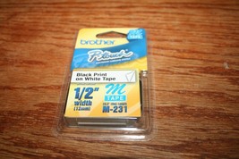 Genuine Brother P-Touch M Tape M-231 Black Print White Tape New - $9.50