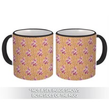 Striped Orchids : Gift Mug Seamless Pattern Engagement Bouquet Stems Grandma Hom - £12.70 GBP