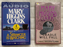 The Cradle Will Fall &amp; A Stranger Is Watching Mary Higgins Clark Tape Audiobooks - £69.74 GBP