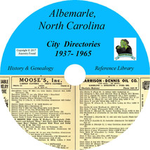 Albemarle North Carolina City Directory - History Genealogy -14 Books On Cd Dvd - £5.40 GBP