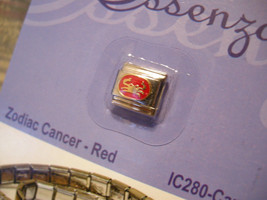 Essenza Italian Charm - ZODIAC- Links Together Makes A Bracelet - RED- Cancer - £1.19 GBP