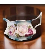 Vintage Lustreware Cream Pitcher Germany Floral Pink Roses Blue Art Deco... - £10.17 GBP