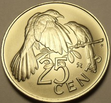 Rare Gem Unc British Virgin Islands 1974 25 Cents~12k Minted~Mangrove Cuckoo~F/S - £6.33 GBP